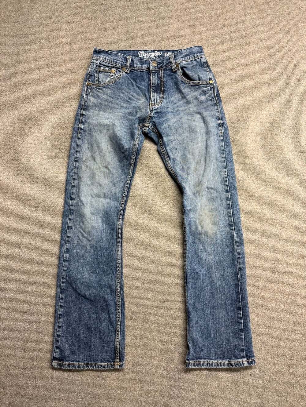 Wrangler Retro Slim Bootcut Jeans Men's 30x32 Blue Denim Stretch